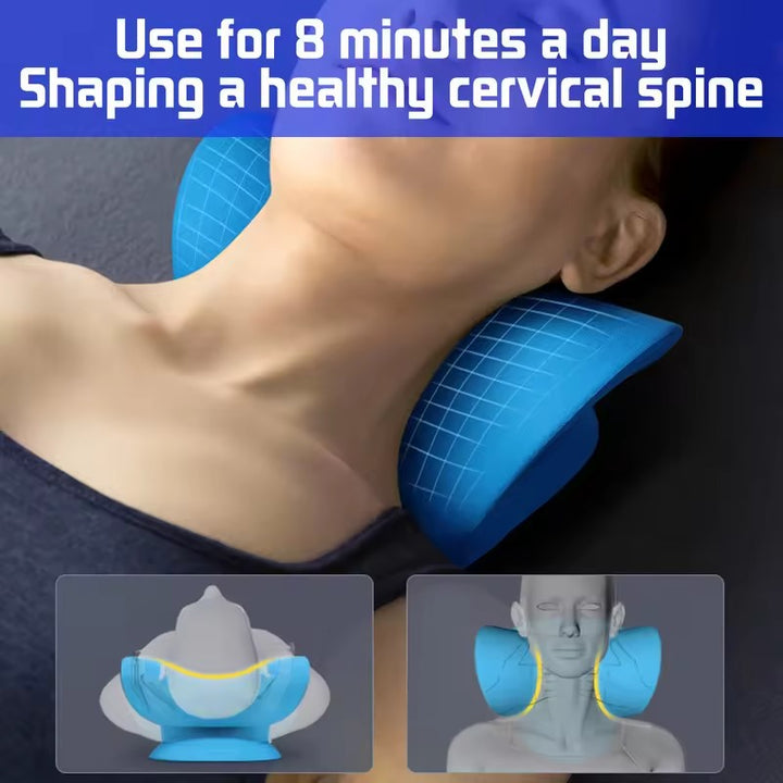 Premium Neck Stretcher Pillow Cervical Support Relaxer Ergonomic Neck Massage Cushion Foam Neck Support for Home Office Travel Daily Use Comfort
