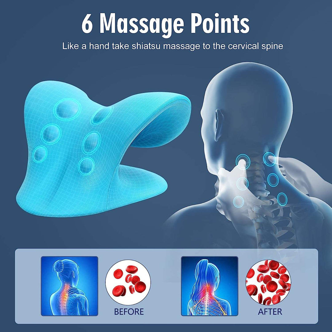 Premium Neck Stretcher Pillow Cervical Support Relaxer Ergonomic Neck Massage Cushion Foam Neck Support for Home Office Travel Daily Use Comfort