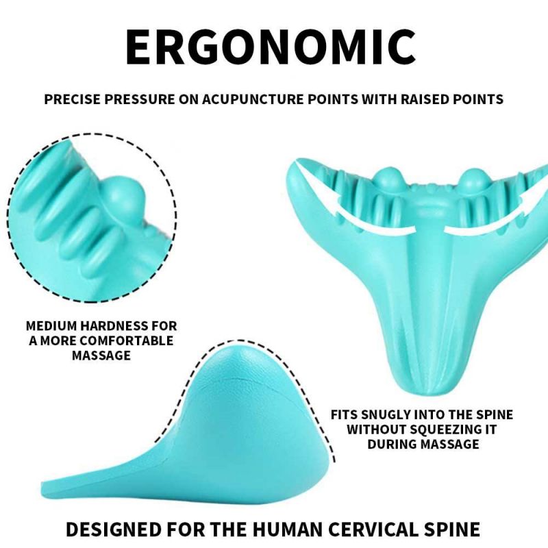 Premium Neck Stretcher Pillow Cervical Support Relaxer Ergonomic Neck Massage Cushion Foam Neck Support for Home Office Travel Daily Use Comfort