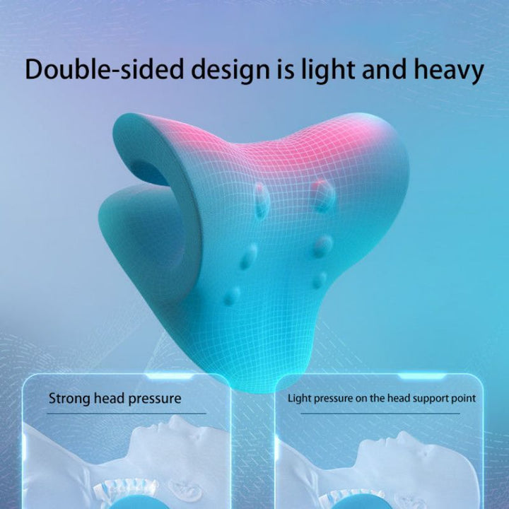 Premium Neck Stretcher Pillow Cervical Support Relaxer Ergonomic Neck Massage Cushion Foam Neck Support for Home Office Travel Daily Use Comfort