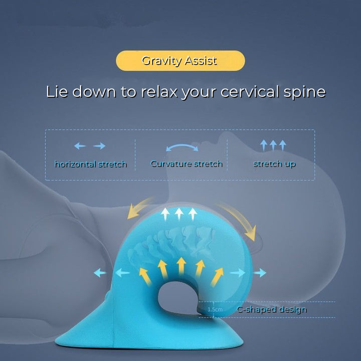 Premium Neck Stretcher Pillow Cervical Support Relaxer Ergonomic Neck Massage Cushion Foam Neck Support for Home Office Travel Daily Use Comfort