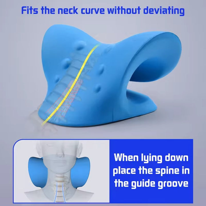 Premium Neck Stretcher Pillow Cervical Support Relaxer Ergonomic Neck Massage Cushion Foam Neck Support for Home Office Travel Daily Use Comfort