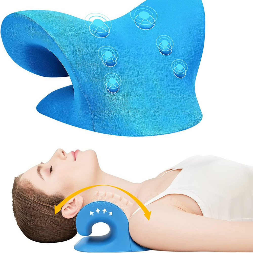 Premium Neck Stretcher Pillow Cervical Support Relaxer Ergonomic Neck Massage Cushion Foam Neck Support for Home Office Travel Daily Use Comfort