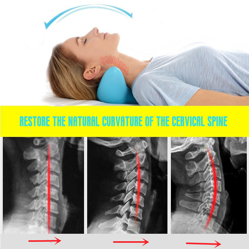 Premium Neck Stretcher Pillow Cervical Support Relaxer Ergonomic Neck Massage Cushion Foam Neck Support for Home Office Travel Daily Use Comfort