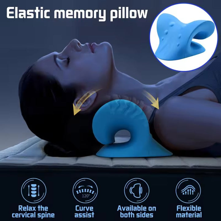 Premium Neck Stretcher Pillow Cervical Support Relaxer Ergonomic Neck Massage Cushion Foam Neck Support for Home Office Travel Daily Use Comfort