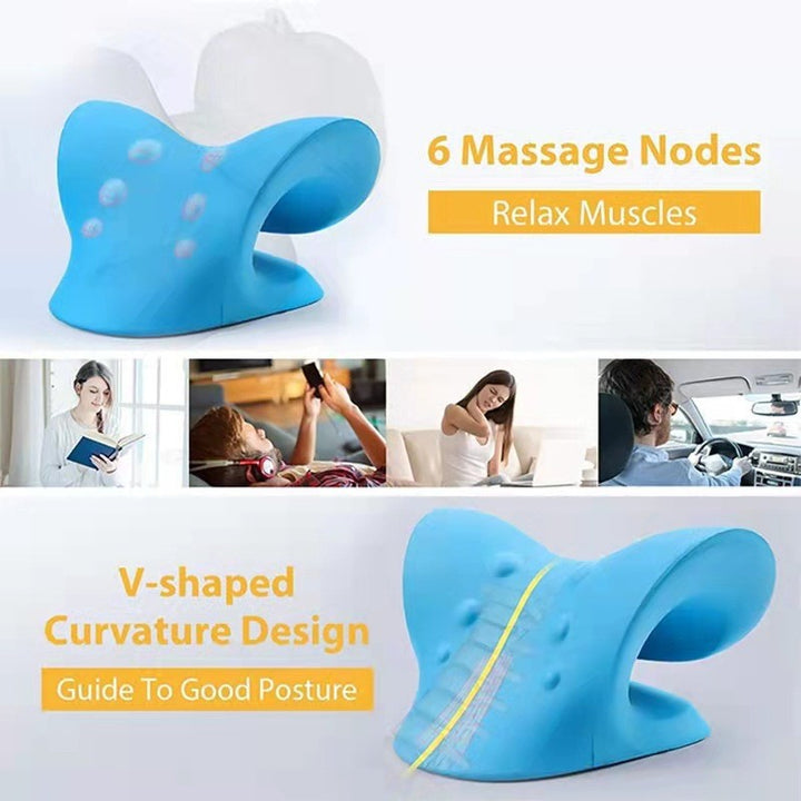 Premium Neck Support Pillow Cervical Relaxer Shoulder Stretch Pillow Ergonomic Neck Cushion Portable for Home Office Travel Daily Use Comfort