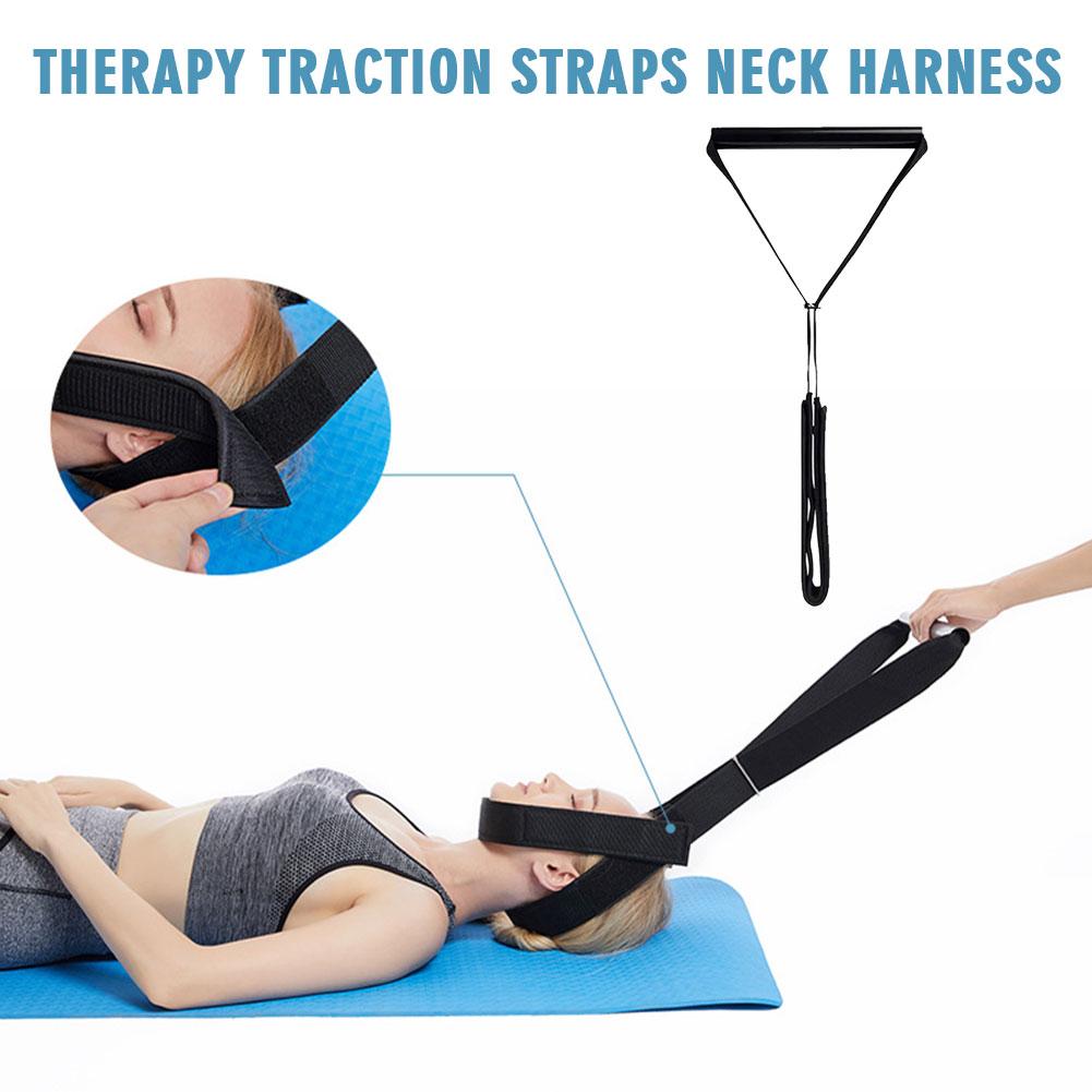 Premium Neck Traction Belt Adjustable Y Shaped Neck Support Brace Neoprene Cervical Support Strap Portable for Home Office Travel Daily Use Comfort Fit