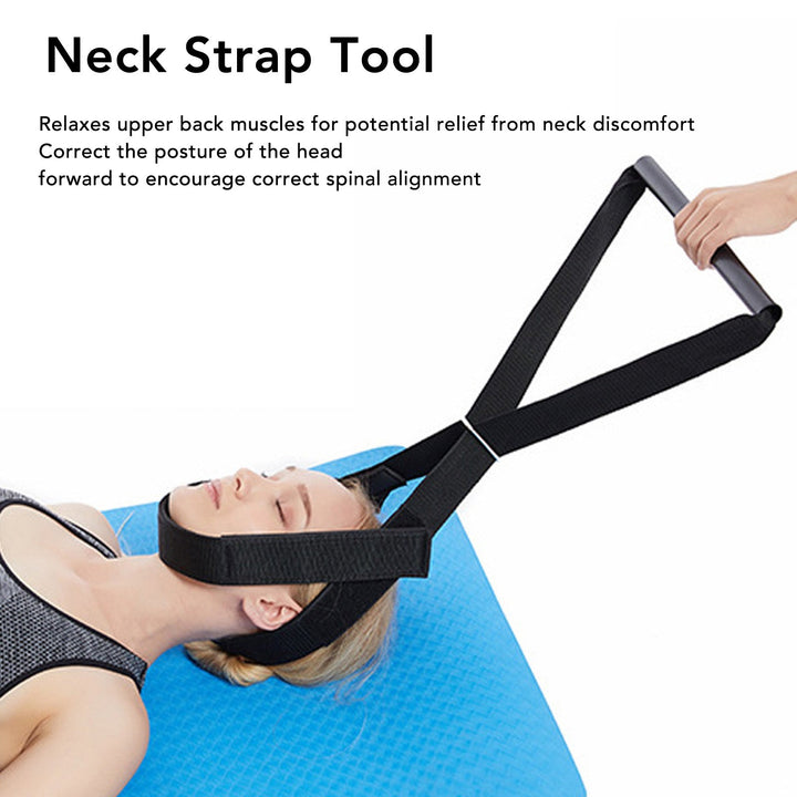 Premium Neck Traction Belt Adjustable Y Shaped Neck Support Brace Neoprene Cervical Support Strap Portable for Home Office Travel Daily Use Comfort Fit