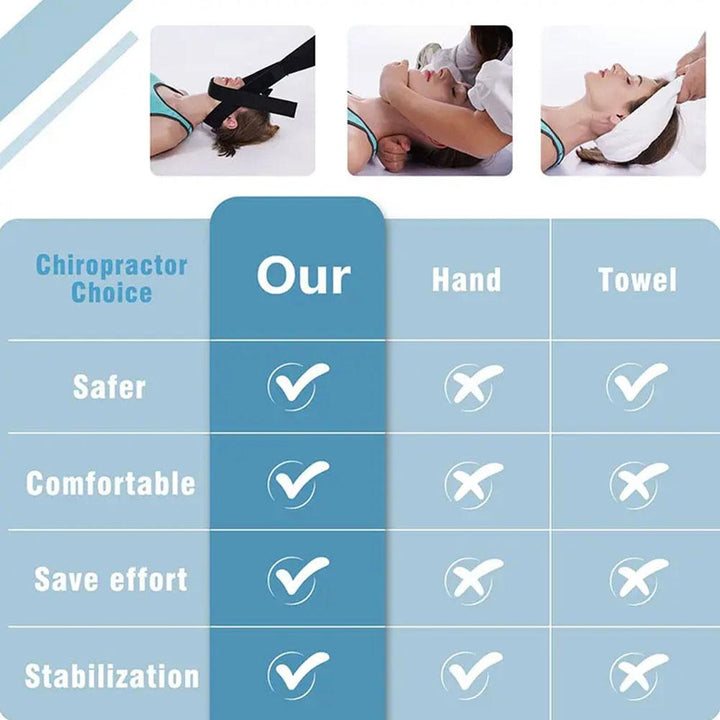 Premium Neck Traction Belt Adjustable Y Shaped Neck Support Brace Neoprene Cervical Support Strap Portable for Home Office Travel Daily Use Comfort Fit