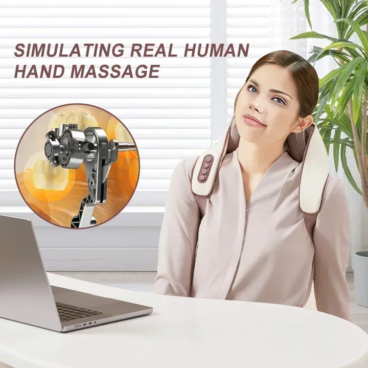 Premium Neck and Shoulder Massager with Heat Shiatsu Kneading Electric Massage Shawl Rechargeable for Back Neck Arms Gym Work Daily Use Comfort