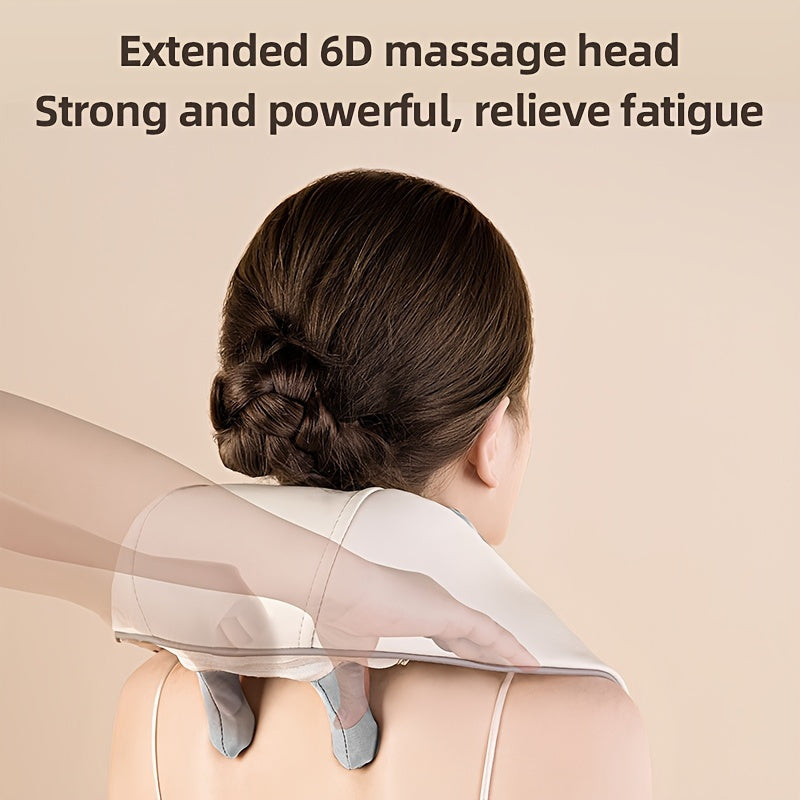 Premium Neck and Shoulder Massager with Heat Shiatsu Kneading Electric Massage Shawl Rechargeable for Back Neck Arms Gym Work Daily Use Comfort
