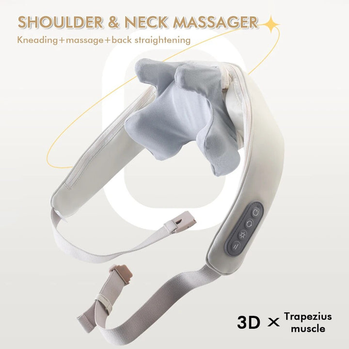 Premium Neck and Shoulder Massager with Heat Shiatsu Kneading Electric Massage Shawl Rechargeable for Back Neck Arms Gym Work Daily Use Comfort