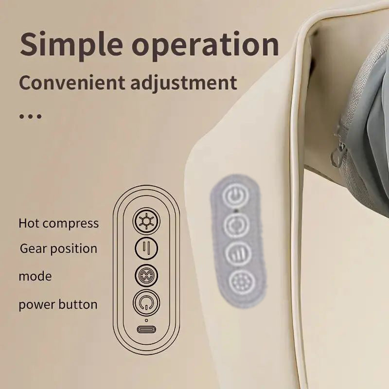 Premium Neck and Shoulder Massager with Heat Shiatsu Kneading Electric Massage Shawl Rechargeable for Back Neck Arms Gym Work Daily Use Comfort