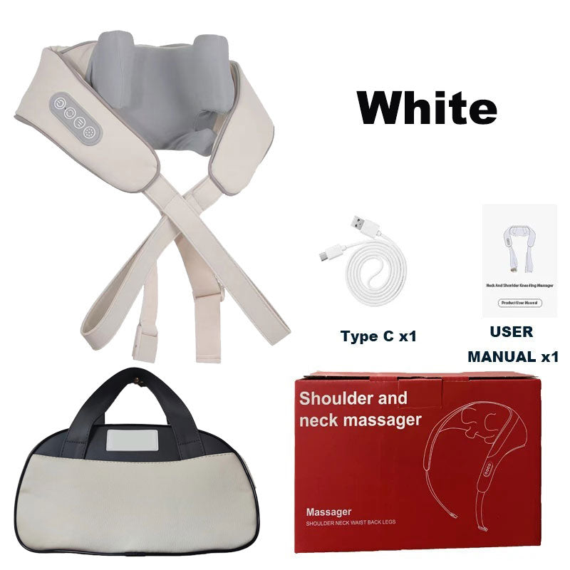 Premium Neck and Shoulder Massager with Heat Shiatsu Kneading Electric Massage Shawl Rechargeable for Back Neck Arms Gym Work Daily Use Comfort