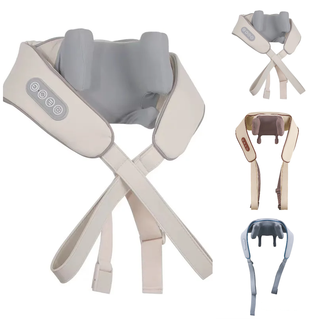 Premium Neck and Shoulder Massager with Heat Shiatsu Kneading Electric Massage Shawl Rechargeable for Back Neck Arms Gym Work Daily Use Comfort