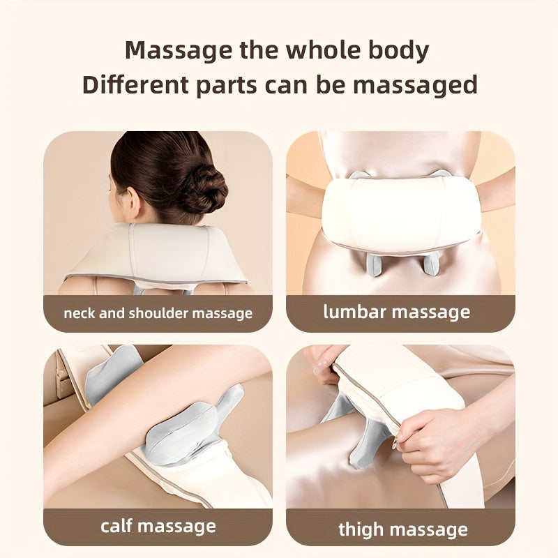 Premium Neck and Shoulder Massager with Heat Shiatsu Kneading Electric Massage Shawl Rechargeable for Back Neck Arms Gym Work Daily Use Comfort