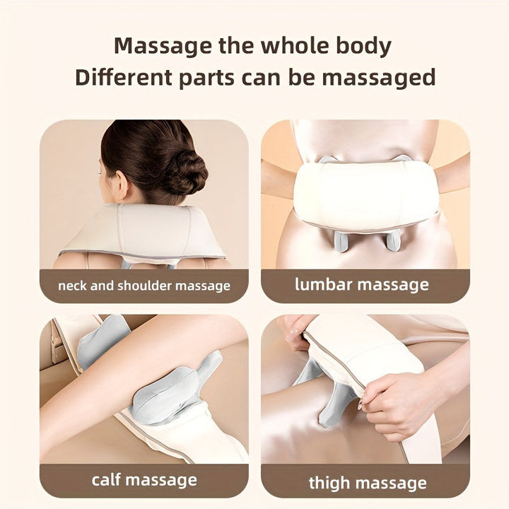 Premium Neck and Shoulder Massager with Heat Shiatsu Kneading Electric Massage Shawl Rechargeable for Back Neck Arms Gym Work Daily Use Comfort