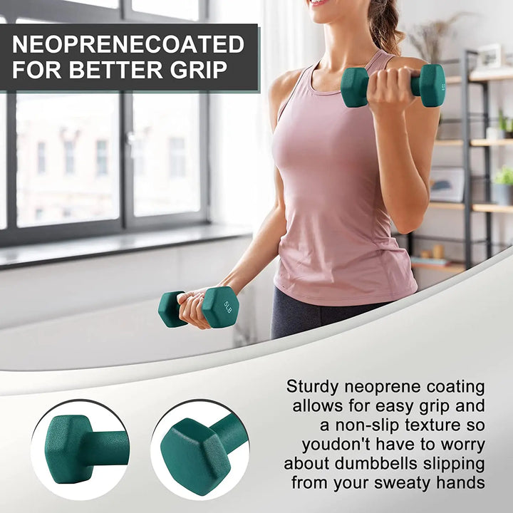 Premium Neoprene Dumbbell Non Slip Single Weight 1.1lb 2.2lb 4.4lb Hand Weight Compact Fitness Dumbbell for Home Gym Workout Training Daily Use