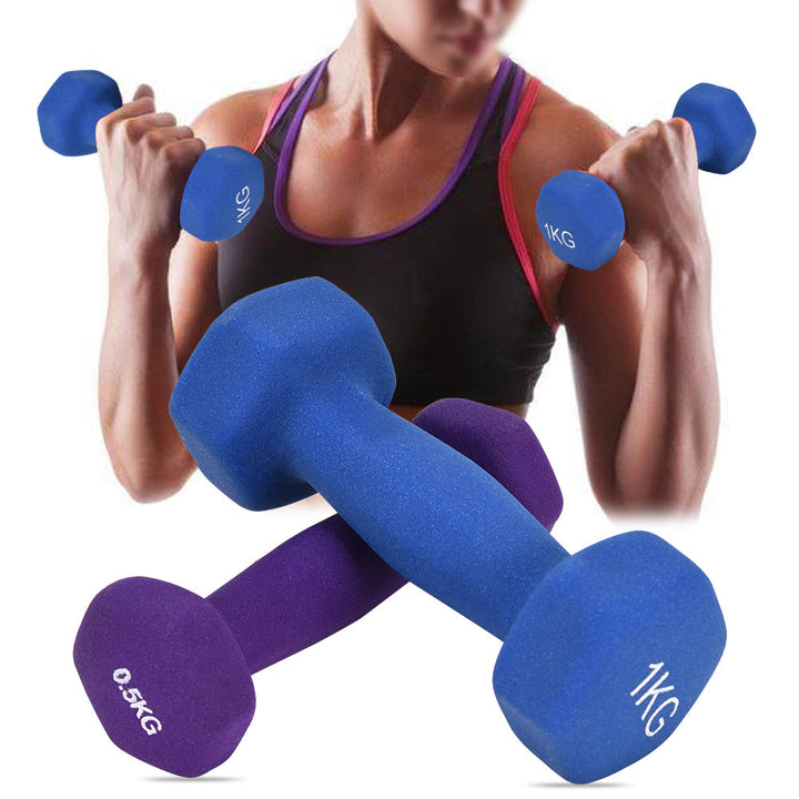Premium Neoprene Dumbbell Non Slip Single Weight 1.1lb 2.2lb 4.4lb Hand Weight Compact Fitness Dumbbell for Home Gym Workout Training Daily Use