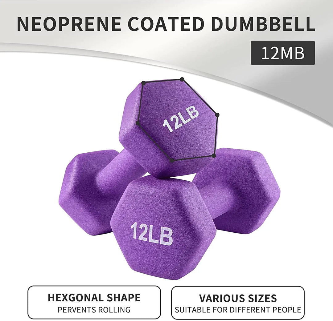 Premium Neoprene Dumbbell Non Slip Single Weight 1.1lb 2.2lb 4.4lb Hand Weight Compact Fitness Dumbbell for Home Gym Workout Training Daily Use