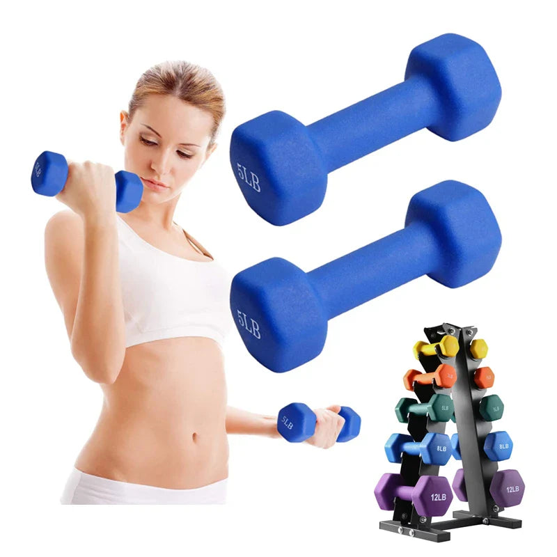 Premium Neoprene Dumbbell Non Slip Single Weight 1.1lb 2.2lb 4.4lb Hand Weight Compact Fitness Dumbbell for Home Gym Workout Training Daily Use