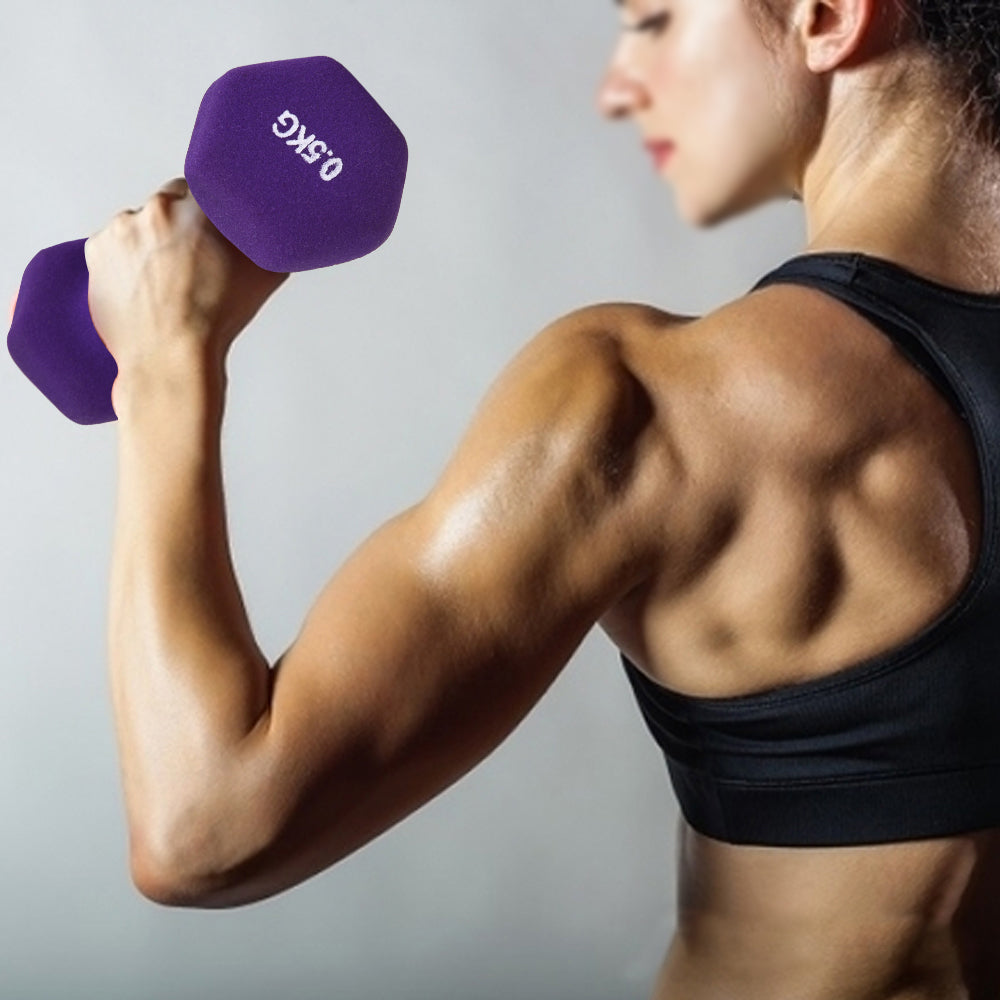 Premium Neoprene Dumbbell Non Slip Single Weight 1.1lb 2.2lb 4.4lb Hand Weight Compact Fitness Dumbbell for Home Gym Workout Training Daily Use