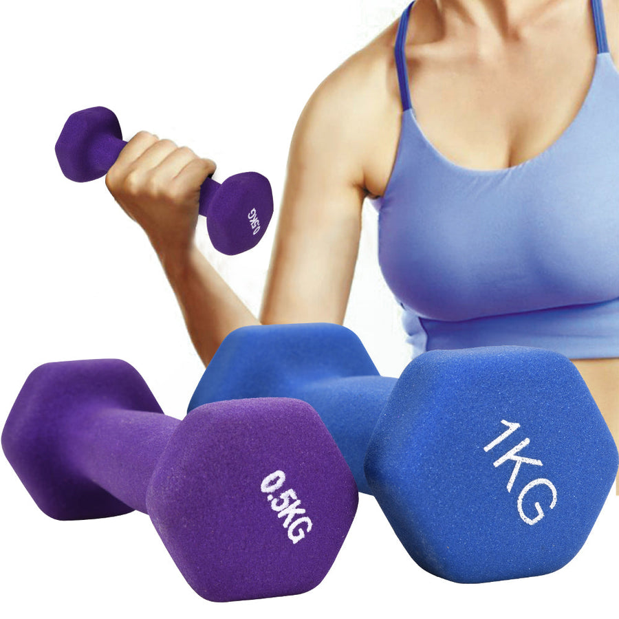 Premium Neoprene Dumbbell Non Slip Single Weight 1.1lb 2.2lb 4.4lb Hand Weight Compact Fitness Dumbbell for Home Gym Workout Training Daily Use