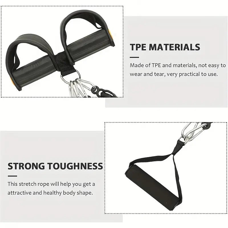 Premium Pedal Tensioner Resistance Band Device Adjustable Fitness Pull Rope Trainer Portable Full Body Exercise Equipment for Home Gym Travel Daily Use
