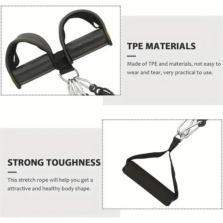 Premium Pedal Tensioner Resistance Band Device Adjustable Fitness Pull Rope Trainer Portable Full Body Exercise Equipment for Home Gym Travel Daily Use