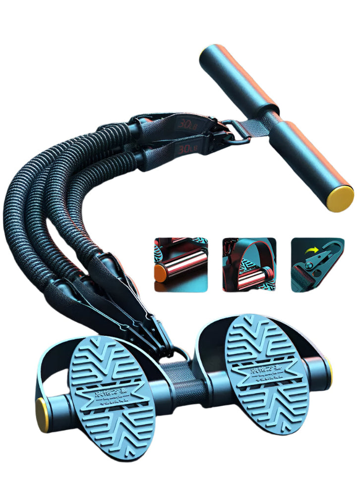 Premium Pedal Tensioner Resistance Band Device Adjustable Fitness Pull Rope Trainer Portable Full Body Exercise Equipment for Home Gym Travel Daily Use