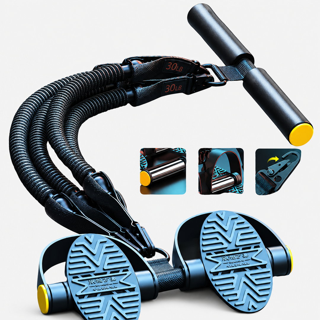 Premium Pedal Tensioner Resistance Band Device Adjustable Fitness Pull Rope Trainer Portable Full Body Exercise Equipment for Home Gym Travel Daily Use