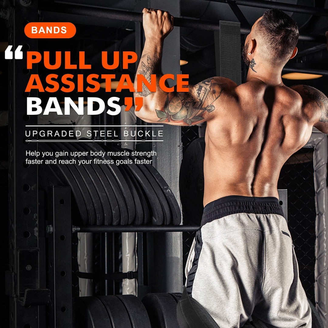 Premium Pull Up Assistance Band Adjustable Resistance Training Strap Steel Buckle Support Band for Home Gym Pull Ups Strength Training Daily Use