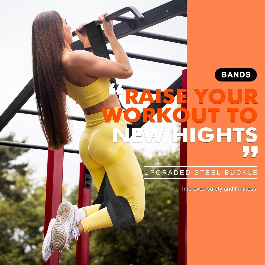 Premium Pull Up Assistance Band Adjustable Resistance Training Strap Steel Buckle Support Band for Home Gym Pull Ups Strength Training Daily Use