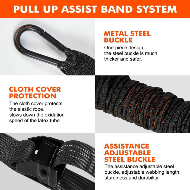 Premium Pull Up Assistance Band Adjustable Resistance Training Strap Steel Buckle Support Band for Home Gym Pull Ups Strength Training Daily Use