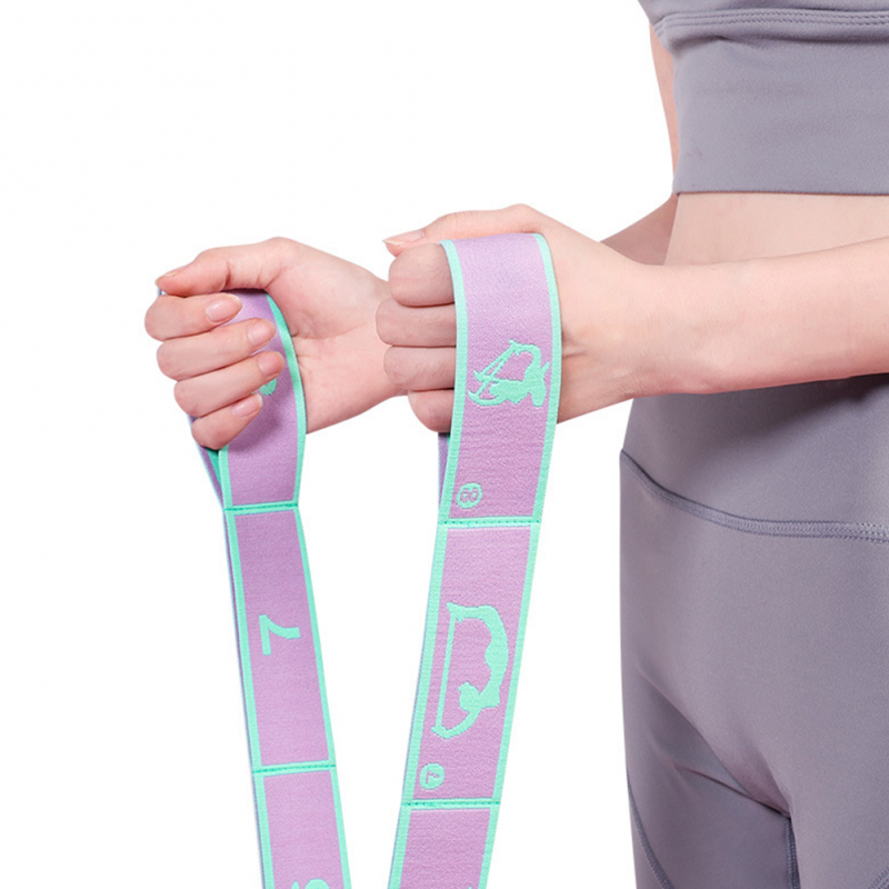 Premium Resistance Band Yoga Pilates Strap Adjustable Elastic Training Band 8 9 Grid Stretching Fitness Band Portable for Gym Home Workout Daily Use