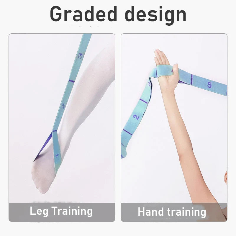 Premium Resistance Band Yoga Pilates Strap Adjustable Elastic Training Band 8 9 Grid Stretching Fitness Band Portable for Gym Home Workout Daily Use