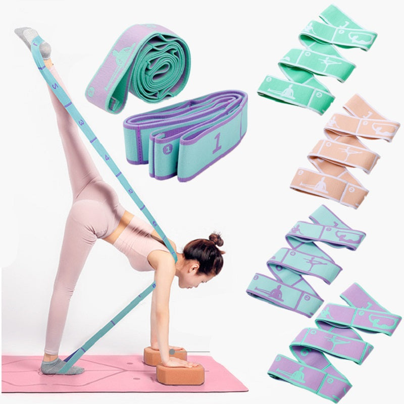 Premium Resistance Band Yoga Pilates Strap Adjustable Elastic Training Band 8 9 Grid Stretching Fitness Band Portable for Gym Home Workout Daily Use