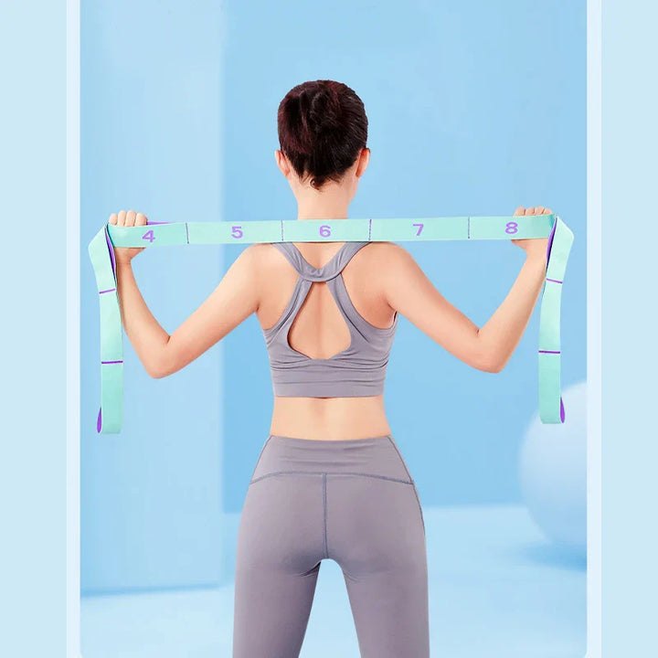 Premium Resistance Band Yoga Pilates Strap Adjustable Elastic Training Band 8 9 Grid Stretching Fitness Band Portable for Gym Home Workout Daily Use