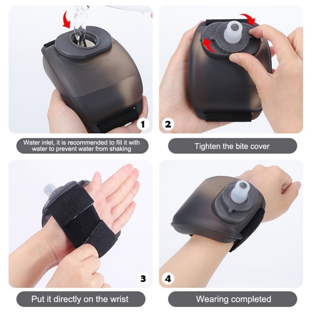 Premium Running Wrist Water Bottle Holder Soft Flask Hydration Pack Adjustable Strap Leakproof BPA Free Portable for Marathon Cycling Travel Daily Use