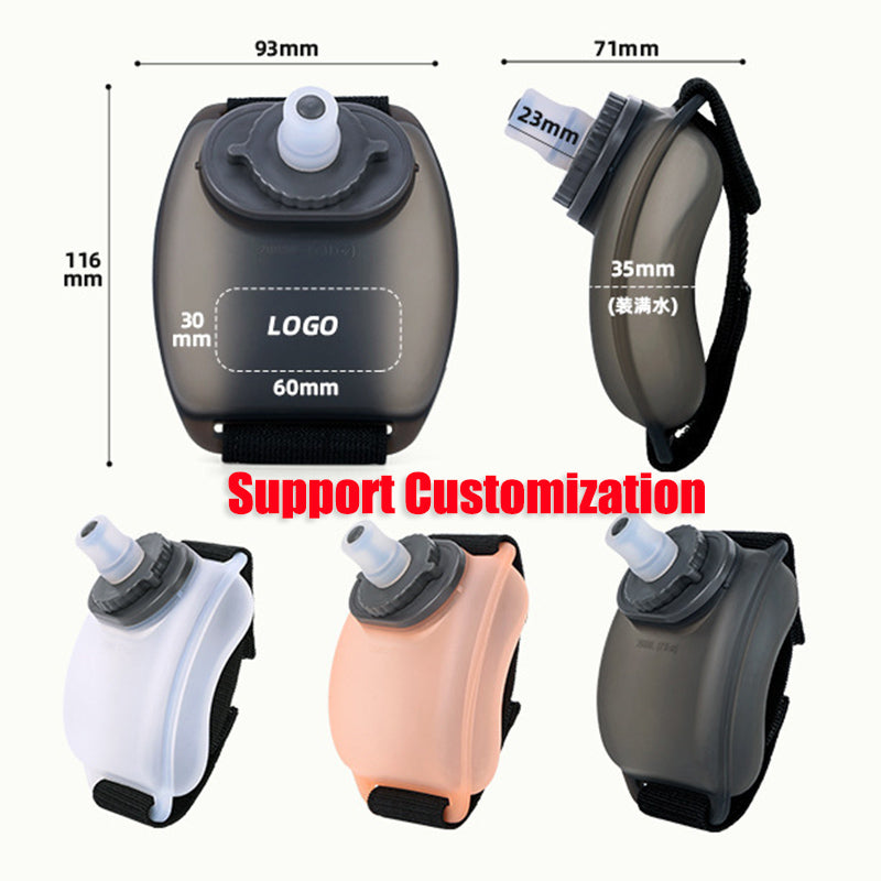 Premium Running Wrist Water Bottle Holder Soft Flask Hydration Pack Adjustable Strap Leakproof BPA Free Portable for Marathon Cycling Travel Daily Use