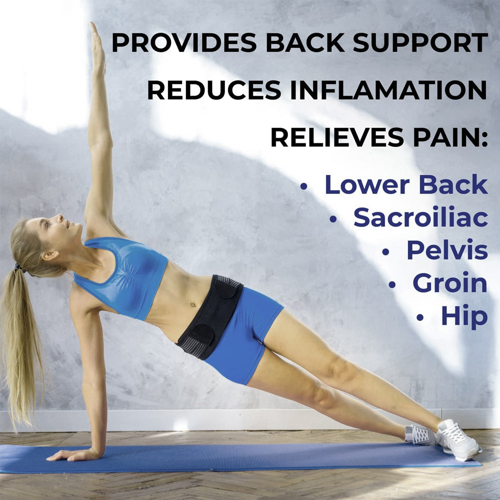 Premium SI Belt Adjustable Sacroiliac Hip Brace Pelvic Support Belt Lumbar Hip Support 76 to 114cm Compression Belt for Home Work Daily Use Comfort