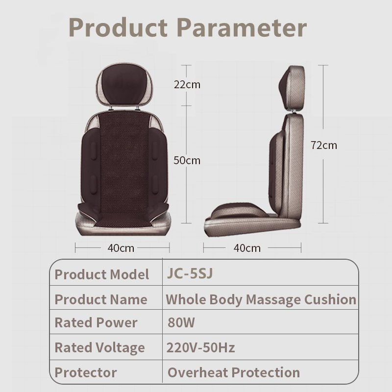 Premium Shiatsu Neck Back Massager Pillow Electric Cushion Infrared Heat 18 Rollers 3 Speed Kneading Portable for Home Office Car Travel Daily Use