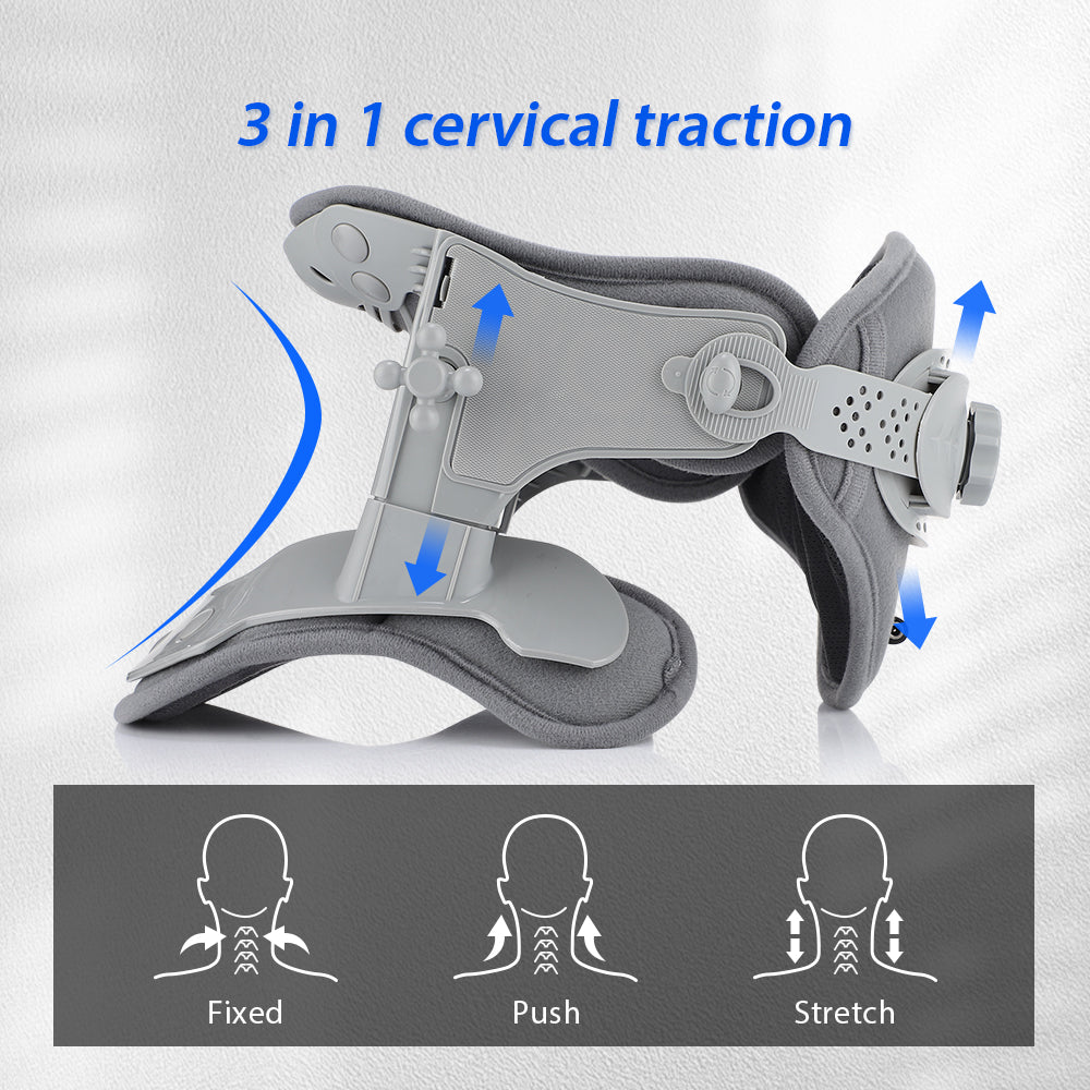 Premium Silicone Neck Brace Adjustable Support Collar Waterproof Breathable Neck Support V Shape Design for Home Work Travel Daily Use Sizes S M L XL