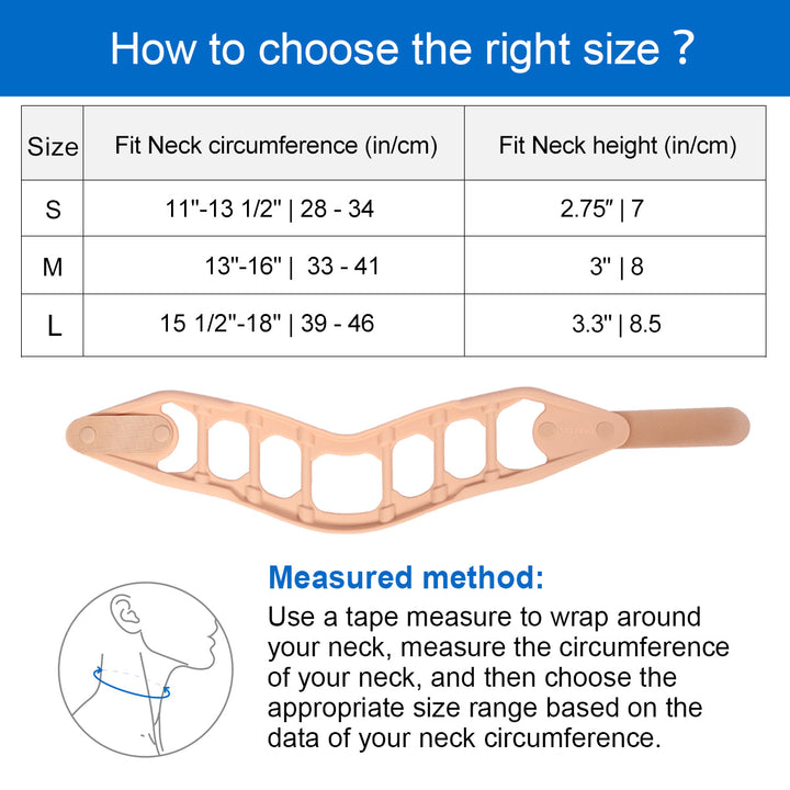 Premium Silicone Neck Brace Adjustable Support Collar Waterproof Breathable Neck Support V Shape Design for Home Work Travel Daily Use Sizes S M L XL