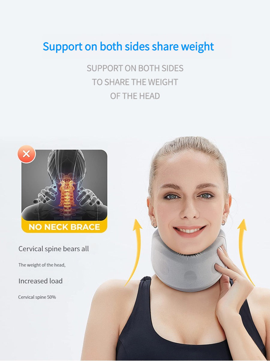 Premium Silicone Neck Brace Adjustable Support Collar Waterproof Breathable Neck Support V Shape Design for Home Work Travel Daily Use Sizes S M L XL