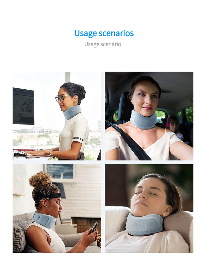 Premium Silicone Neck Brace Adjustable Support Collar Waterproof Breathable Neck Support V Shape Design for Home Work Travel Daily Use Sizes S M L XL