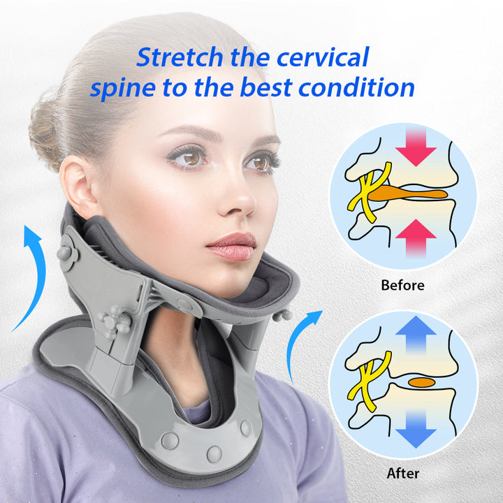 Premium Silicone Neck Brace Adjustable Support Collar Waterproof Breathable Neck Support V Shape Design for Home Work Travel Daily Use Sizes S M L XL