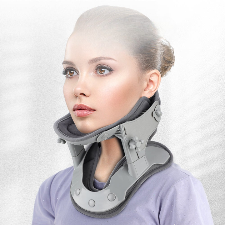 Premium Silicone Neck Brace Adjustable Support Collar Waterproof Breathable Neck Support V Shape Design for Home Work Travel Daily Use Sizes S M L XL