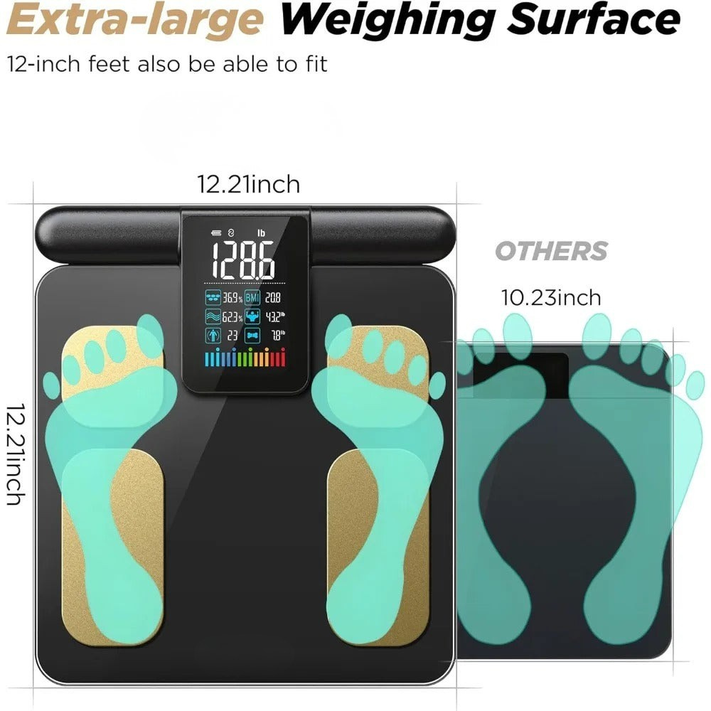 Premium Smart Body Fat Scale Digital Body Composition Scale Bluetooth BMI Tracker 180kg High Precision App Sync Rechargeable or AAA Home Daily Use