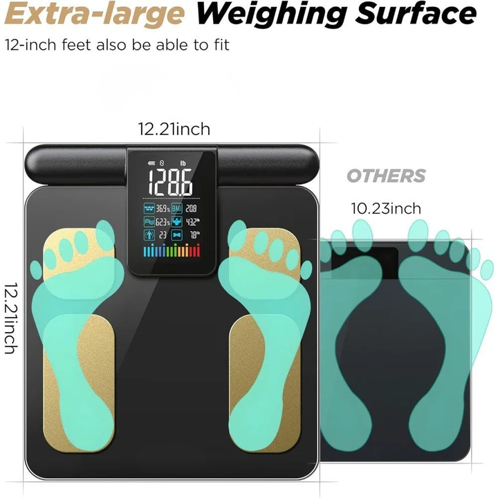 Premium Smart Body Fat Scale Digital Body Composition Scale Bluetooth BMI Tracker 180kg High Precision App Sync Rechargeable or AAA Home Daily Use